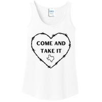 Heart Come And Take It Razor Barbed Wire Political Ladies Essential Tank