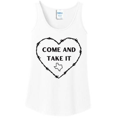 Heart Come And Take It Razor Barbed Wire Political Ladies Essential Tank