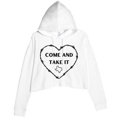 Heart Come And Take It Razor Barbed Wire Political Crop Fleece Hoodie