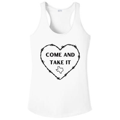 Heart Come And Take It Razor Barbed Wire Political Ladies PosiCharge Competitor Racerback Tank