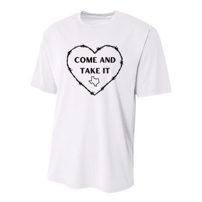 Heart Come And Take It Razor Barbed Wire Political Youth Performance Sprint T-Shirt