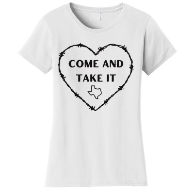 Heart Come And Take It Razor Barbed Wire Political Women's T-Shirt