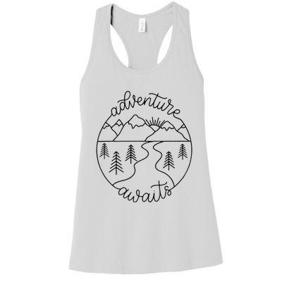 Happy Camper Adventure Awaits Summer Vacation Gift For Women Women's Racerback Tank