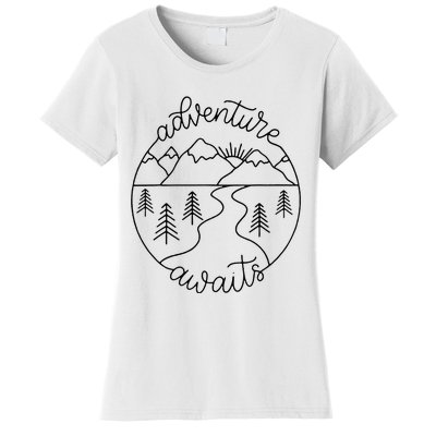 Happy Camper Adventure Awaits Summer Vacation Gift For Women Women's T-Shirt