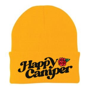 Happy Camper Artwork Red Rose Floral Designs Cute Gift Knit Cap Winter Beanie