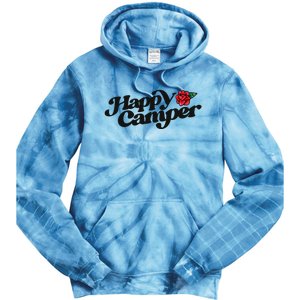 Happy Camper Artwork Red Rose Floral Designs Cute Gift Tie Dye Hoodie