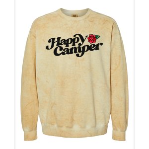 Happy Camper Artwork Red Rose Floral Designs Cute Gift Colorblast Crewneck Sweatshirt