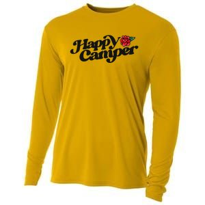 Happy Camper Artwork Red Rose Floral Designs Cute Gift Cooling Performance Long Sleeve Crew