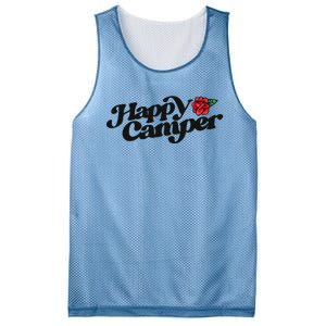 Happy Camper Artwork Red Rose Floral Designs Cute Gift Mesh Reversible Basketball Jersey Tank