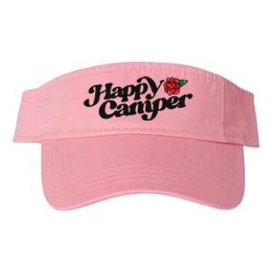 Happy Camper Artwork Red Rose Floral Designs Cute Gift Valucap Bio-Washed Visor