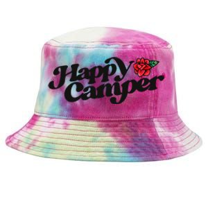 Happy Camper Artwork Red Rose Floral Designs Cute Gift Tie-Dyed Bucket Hat