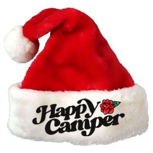 Happy Camper Artwork Red Rose Floral Designs Cute Gift Premium Christmas Santa Hat