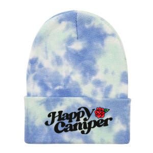 Happy Camper Artwork Red Rose Floral Designs Cute Gift Tie Dye 12in Knit Beanie