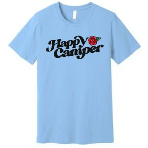 Happy Camper Artwork Red Rose Floral Designs Cute Gift Premium T-Shirt