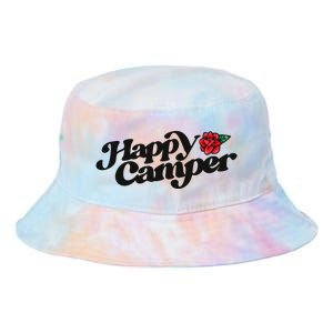 Happy Camper Artwork Red Rose Floral Designs Cute Gift Tie Dye Newport Bucket Hat