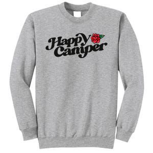 Happy Camper Artwork Red Rose Floral Designs Cute Gift Sweatshirt