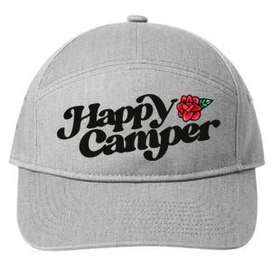 Happy Camper Artwork Red Rose Floral Designs Cute Gift 7-Panel Snapback Hat