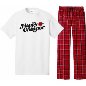 Happy Camper Artwork Red Rose Floral Designs Cute Gift Pajama Set