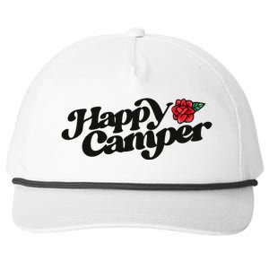 Happy Camper Artwork Red Rose Floral Designs Cute Gift Snapback Five-Panel Rope Hat