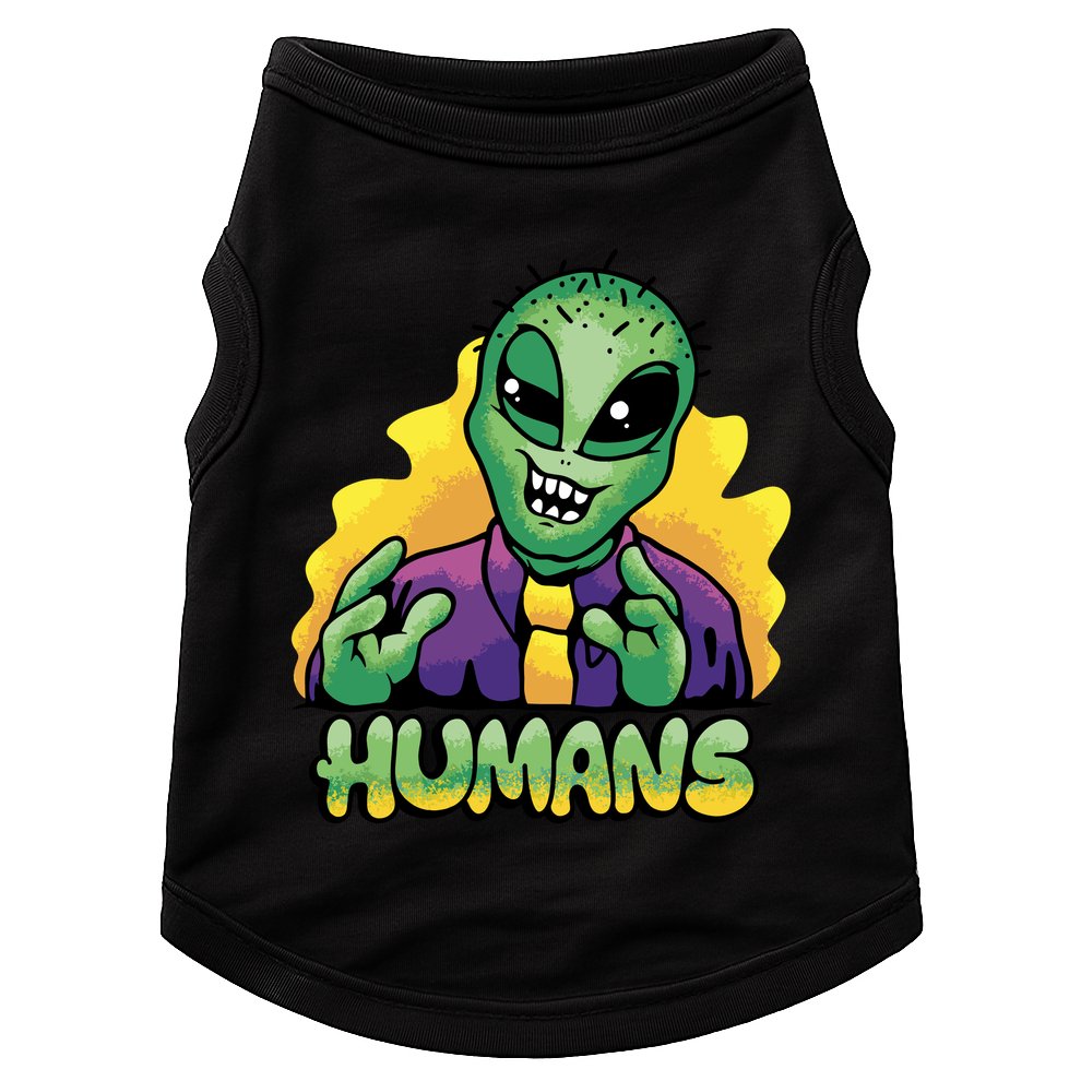 Humans Crazy Alien Funny Doggie Tank