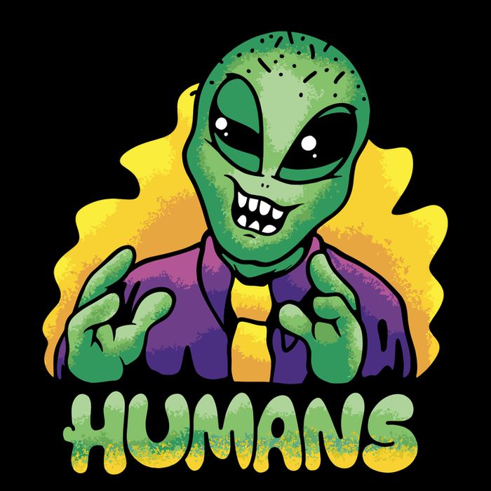 Humans Crazy Alien Funny Doggie Tank