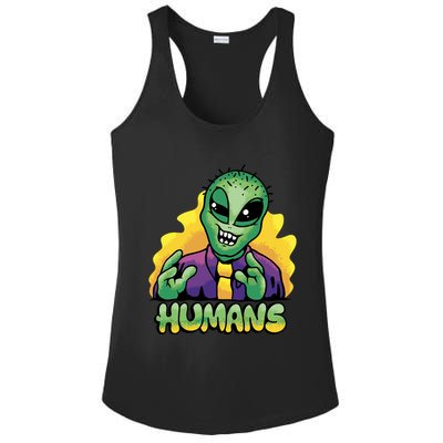 Humans Crazy Alien Funny Ladies PosiCharge Competitor Racerback Tank