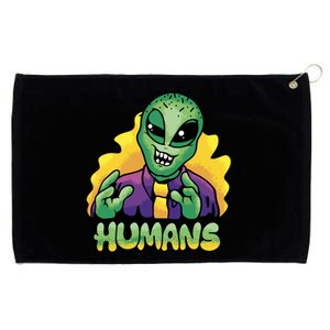 Humans Crazy Alien Funny Grommeted Golf Towel