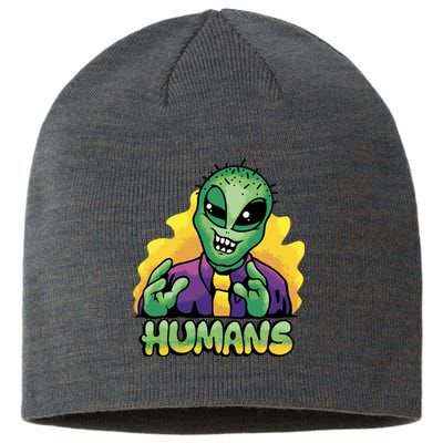 Humans Crazy Alien Funny Sustainable Beanie