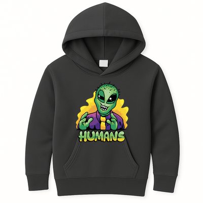 Humans Crazy Alien Funny Kids Hoodie
