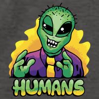 Humans Crazy Alien Funny Vector Backpack