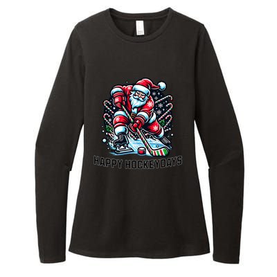 Hockey Christmas And Holidays And Xmas Funny Santa Gift Womens CVC Long Sleeve Shirt