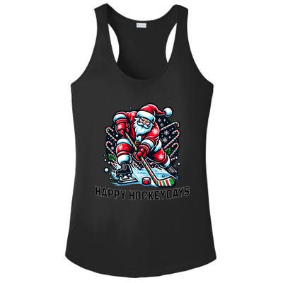 Hockey Christmas And Holidays And Xmas Funny Santa Gift Ladies PosiCharge Competitor Racerback Tank