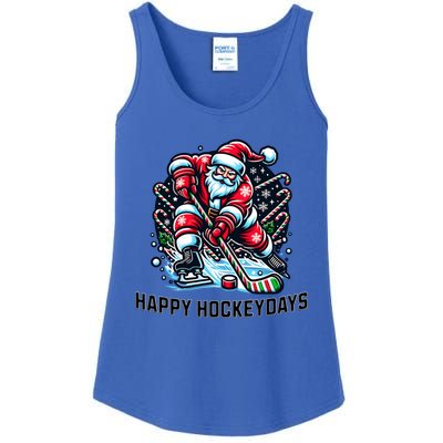 Hockey Christmas And Holidays And Xmas Funny Santa Gift Ladies Essential Tank