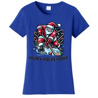 Hockey Christmas And Holidays And Xmas Funny Santa Gift Women's T-Shirt