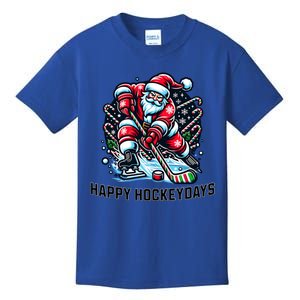 Hockey Christmas And Holidays And Xmas Funny Santa Gift Kids T-Shirt