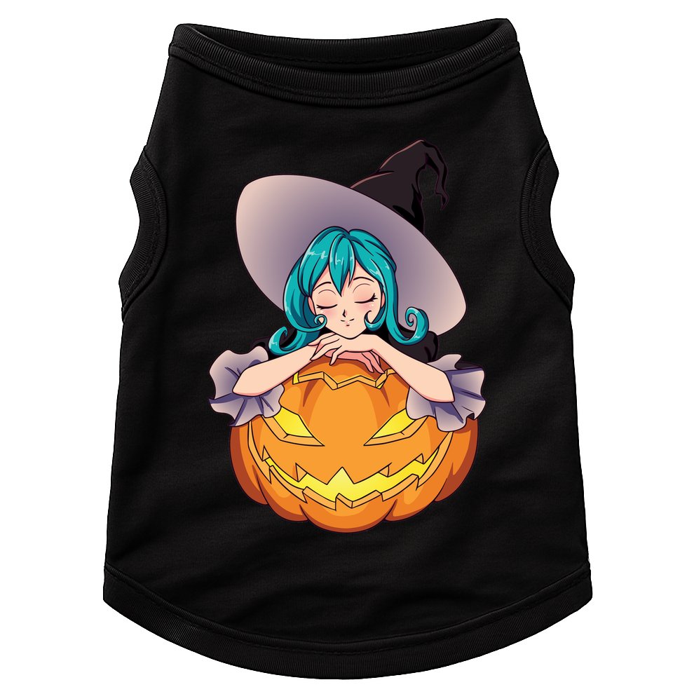 Halloween Cute Anime Witch Pumpkin Doggie Tank