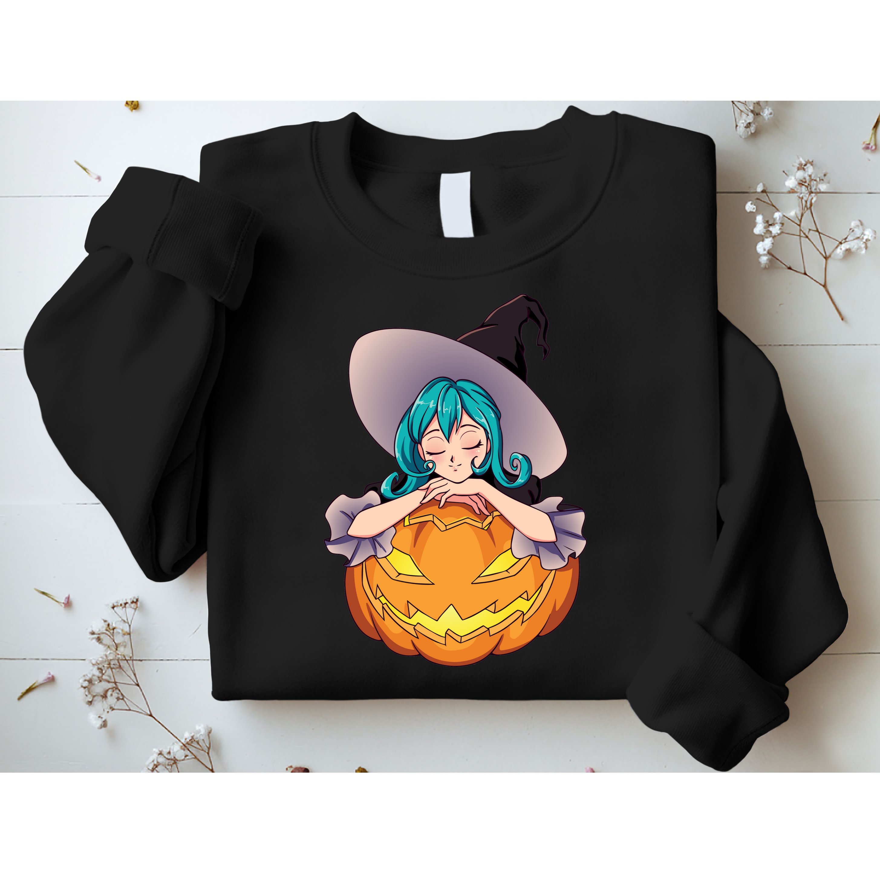 Halloween Cute Anime Witch Pumpkin Sweatshirt