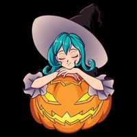 Halloween Cute Anime Witch Pumpkin Sweatshirt