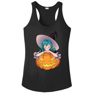 Halloween Cute Anime Witch Pumpkin Ladies PosiCharge Competitor Racerback Tank