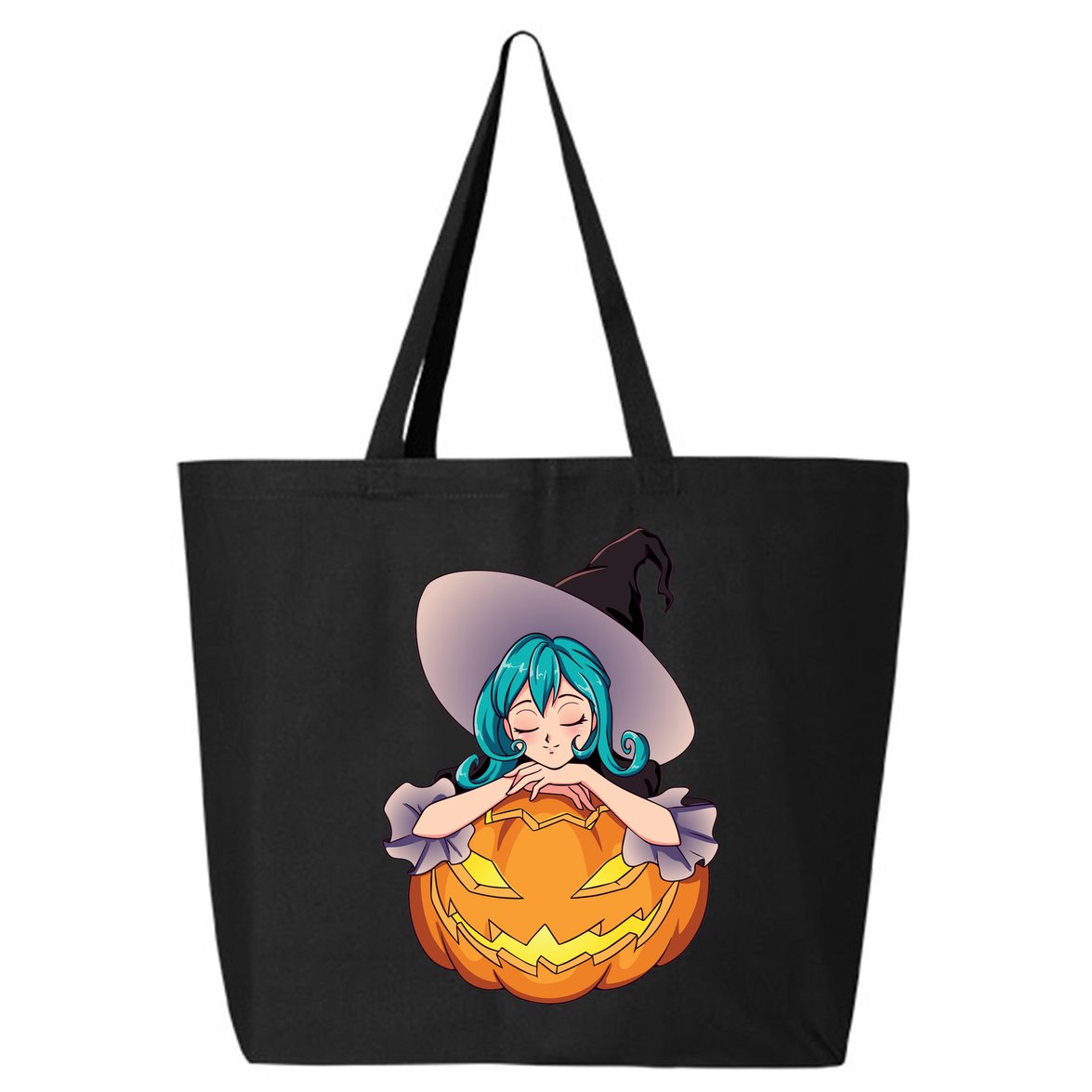 Halloween Cute Anime Witch Pumpkin 25L Jumbo Tote