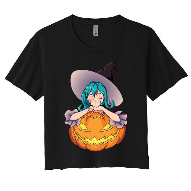 Halloween Cute Anime Witch Pumpkin Crop Top