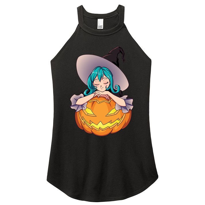 Halloween Cute Anime Witch Pumpkin Women's Perfect Tri Rocker Tank