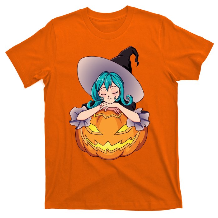 Halloween Cute Anime Witch Pumpkin T-Shirt