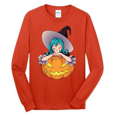 Halloween Cute Anime Witch Pumpkin Tall Long Sleeve T-Shirt