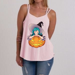 Halloween Cute Anime Witch Pumpkin Women's Strappy Tank