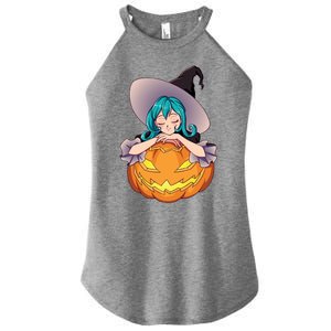 Halloween Cute Anime Witch Pumpkin Women's Perfect Tri Rocker Tank