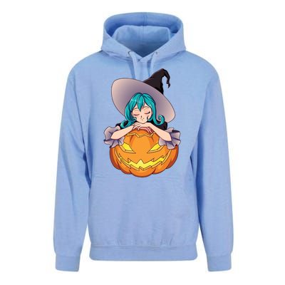 Halloween Cute Anime Witch Pumpkin Unisex Surf Hoodie