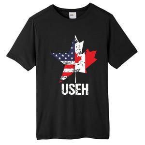 Half Canadian American USEH Canada USA Flag United States Tall Fusion ChromaSoft Performance T-Shirt