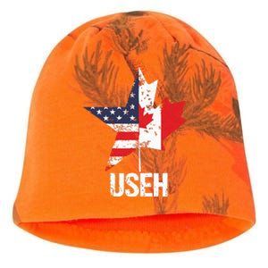 Half Canadian American USEH Canada USA Flag United States Kati - Camo Knit Beanie