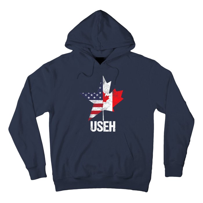 Half Canadian American USEH Canada USA Flag United States Hoodie